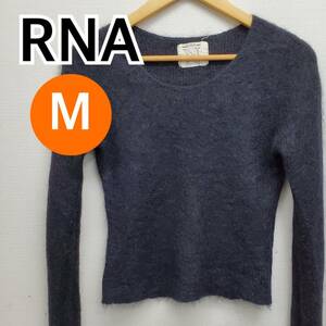 RNAa-ruene- knitted sweater tops short height lady's M size [CT44]