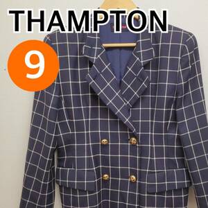 THAMPTON ジャケット テーラードジャケット チェック柄 紺系 日本製 9サイズ【CT77】