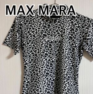 MAX MARA マックスマーラ Tシャツ 半袖トップス ヒョウ柄 ホワイト系 レディース【CT50】