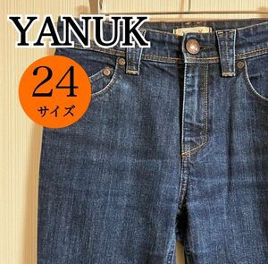 YANUK ヤヌーク デニム ジーパン ジーンズ ボトム 日本製 MADE IN JAPAN ブルー系 24サイズ 【k224】