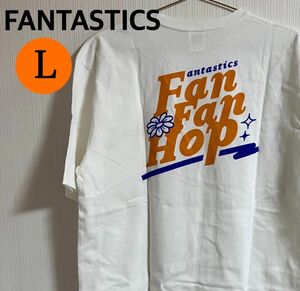 FANTASTICS FAN FAN HOP ロゴTシャツ ホワイト FANTASTICS LIVE TOUR 2022 “FAN FAN HOP” ライブグッズ 半袖 Lサイズ ホワイト 【k493】