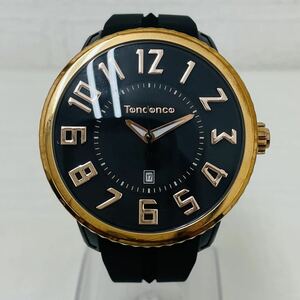 89 Tendence テンデンス TG430404 P318ECBC メンズ腕時計 腕時計 時計 黒文字盤 3針 デイト表示 10気圧防水 シリコンベルト クォーツ QZ AT