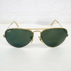 64 Ray-Ban RayBan レイバン B&L メンズサングラス サングラス フルリム ティアドロップ ゴールド GOLD レトロ 砂うちあり カラーレンズ NK