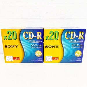 ★未使用★ SONY ソニー CD-R 20CDQ74CN 650MB 5mm スリムケース 20枚入り 2個セット CD Recordable 光ディスク 追記型 記録 ディスク WK