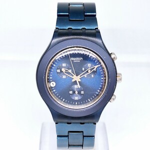 * rare * 40 Swatch IRONY Swatch Irony diaphane Deere .nFull Blooded Smokey Blue chronograph wristwatch clock Switzerland WKH