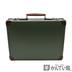 19095 GLOBE TROTTER【グローブトロッター】アタッシュケース 16インチ カーキ系 ブラウン トランク【中古】USED-B