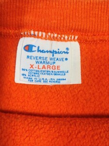 オレンジ チャンピオン リバースウィーブ Champion スウェット ビンテージ　REVERSE WEAVE USA製 ヴィンテージ　80s ８０s XL 