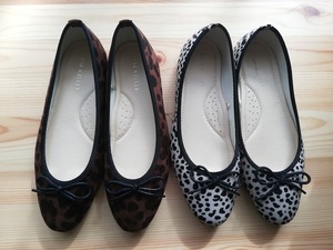  включая доставку!SALE! животное рисунок bare- обувь 2 пар комплект 24cm Leopard & далматинец USED