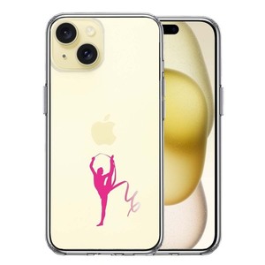 iPhone15 ケース クリア 新体操 リボン スマホケース 側面ソフト 背面ハード ハイブリッド