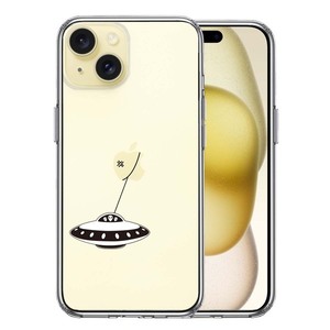 iPhone15Plus ケース クリア UFO 略奪 スマホケース 側面ソフト 背面ハード ハイブリッド