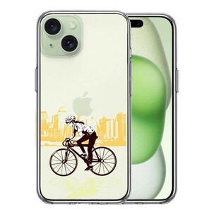 iPhone15Plus ケース クリア スポーツサイクリング　女子2 スマホケース 側面ソフト 背面ハード ハイブリッド