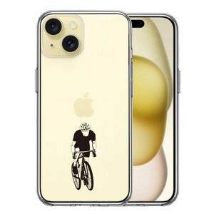 iPhone15Plus ケース クリア スポーツサイクリング　男子1 スマホケース 側面ソフト 背面ハード ハイブリッド
