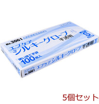 No.3061 エブケアシルキーグローブ 使い捨て手袋 半透明 箱入 Sサイズ 100枚入 5個セット_画像1