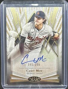 2022 Topps Tier One Baseball Casey Mize 直筆サインカード デトロイトタイガース