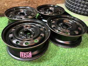 鉄チンホイール 13inch 4.5j+35 PCD100 4穴 鉄 スチールホイール