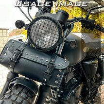 バイク ツールバック スタッズ付き PUレザー 収納バッグ 小物入れ 自転車 バイク フロントバッグ 取付_画像6