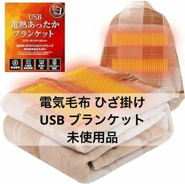 電気毛布 ひざ掛け USB ブランケット 電気毛布 防災 モバイルバッテリー 