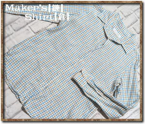 ☆MAKER'S SHIRT KAMAKURA　メーカーズシャツ鎌倉　麻100%チェック長袖シャツ　白系☆