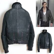 Neil Barrett 06AW ムートンジャケット XS ボア G-1 B-3 レザーブルゾン フライトジャケット ランチ ライダース PRADA/TOM FORD期GUCCI関連_画像2