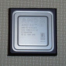 【動作確認済】AMD K6-Ⅲ450MHz 希少2.2V版 Super7 Socket7 K6-3 K6-ⅲ AMD-K6-III/450AFX_画像1