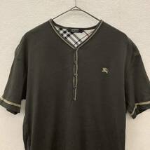 BURBERRY BLACK LABEL バーバリーブラックレーベル ロゴ 半袖 カットソー size 3 カーキ 76605_画像1