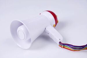  free shipping new goods 2 piece set megaphone respondent . loudspeaker small size siren attaching hand megaphone 