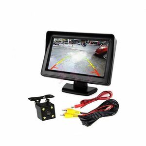 * free shipping new goods back camera monitor set Japanese instructions attaching 4.3 -inch wide-angle 170° waterproof nighttime also LED attaching back camera 