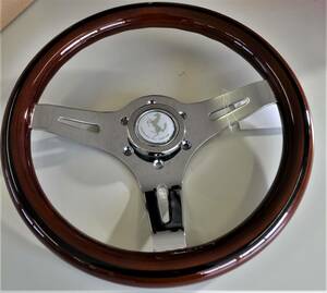  limited sale * high class * Brown, wooden steering wheel /330mm** horn button attaching 