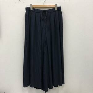 ②Leilian Leilian wide pants NVY navy polyester plain 1900557 pleat bottoms 