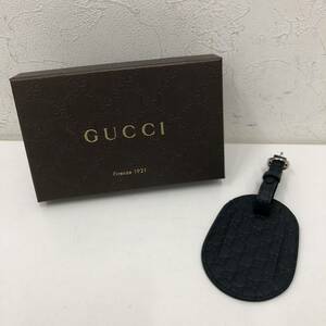 ②GUCCI グッチ ネームタグ 小物 BLK ブラック レザー レディース 494Y73Y