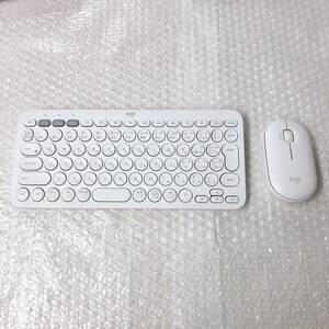 【送料無料 セット品 動作確認済】Logicool ロジクール ワイヤレス マウス Pebble + Bluetooth キーボード [ M350 + K380 ] オフホワイト