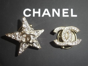 * Chanel волосы - аксессуары Gold стразы звезда Logo волосы - зажим новый товар 2 шт пружина выше ткань Италия производства 