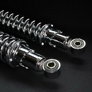 ◆574◆ 030401③ 新品 345mm 汎用 細巻き リア サスペンション フルメッキ Z1 Z2 バリオス2 Z400FX ZRX400 ゼファー400 KZ リアサス(0)(1)