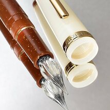 ◆●つけペン【JINHAO/ジンハオ】 トランスルーセント 半透明 ブラウン×ホワイト ラメ入 アクリル製 ディップペン 新品 1円～ /JH159BW_画像8