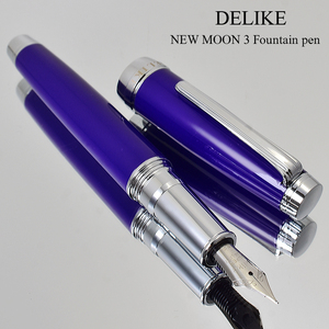 ◆●【DELIKE/ディライク】ニュームーン/NEW MOON 3万年筆 ネイビーブルー 艶やかなラッカー ペン先 F(細字) 両用式 新品 1円～/DL8BL-F