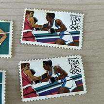 【TS0213】海外切手 USA アメリカ 13c オリンピック ボクシング 走高跳 スポーツ コレクション_画像3