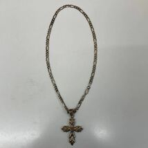 【☆T0224】925刻印 シルバー クロスネックレス チェーンネックレス アクセサリー ファッション 925 銀 デザイントップ 46.4グラム_画像1