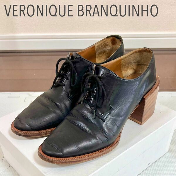 【VERONIQUE BRANQUINHO】チャンキーヒール レザーシューズ 革靴 レザー