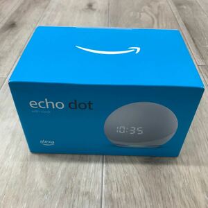 164 D 1円〜 Alexa Echo Dot with clock アレクサ エコー ドット ウィズ クロック B7W644 スマート スピーカー アマゾン 中古 未開封品