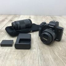 165 D 1円〜 【液晶に難あり】 CANON EOS Kiss M2 ダブルズームキット キャノン デジタルカメラ ミラーレス一眼 中古_画像1