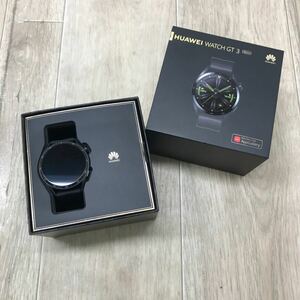 168 D 1円〜 HUAWEI Watch GT 3 スマートウォッチ 46mm JPT-B29 スポーツバンド ファーウェイ 中古 現状品