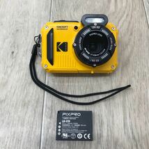 164 D 1円〜 KODAK 防水 デジタルカメラ PIXPRO WPZ2 イエロー コダック 中古 現状品_画像1