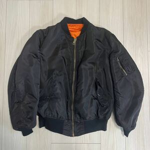 【希少】80s90s ALPHA INDUSTRIES MA-1 L-TALL USA製 ブラック ビンテージ フライトジャケット リバーシブル vintage アルファ SPIEWAK