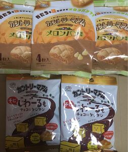 不二家カントリーマアム メロンパン風味 かたちも味もまるでメロンパン×3 チビ じわーるもチョコにタジタジ×2 セット