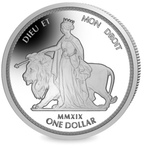 【入手困難】新品 2019年 英国領ヴァージン諸島 ウナとライオン 1ドル硬貨 BVI Una & The Lion 1oz バージン ポーチ付き