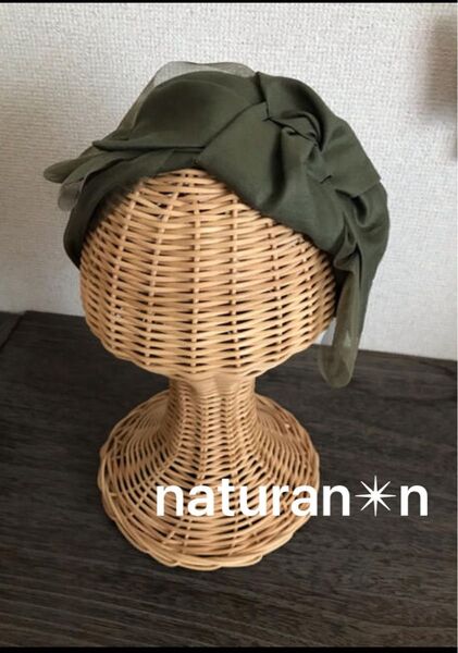 チュールリボンヘアバンド *カーキ