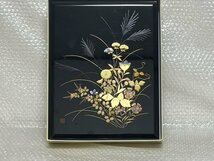 【 龍門堂 】文庫溜塗古典蒔絵 漆芸 木製 文箱 硯箱 書類箱 収納箱 文箱 硯箱 書類箱 収納箱 約 縦34.0㎝×横27.0㎝×厚さ6.0㎝ ■ 市英06_画像1