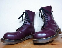 【1,2回使用程度/スチールトゥ】英国 WHITE社製 Dr.Martens/ドクターマーチン 10ホールブーツ UK4 23cm相応 made in england パープル 紫_画像1