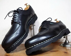 【試し履きのみ/未使用】2022年 FRANCE製 Paraboot/パラブーツ アヴィニョン Uチップ UK81/2 27.5cm相応 ブラック 黒/シャンボード