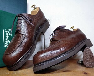 【未使用/ARPENTEUR別注】FRANCE製 Paraboot/パラブーツ MIRAGE ホールカット Uチップ UK61/2 25-25.5cm相応 ブラウン 茶/シャンボード